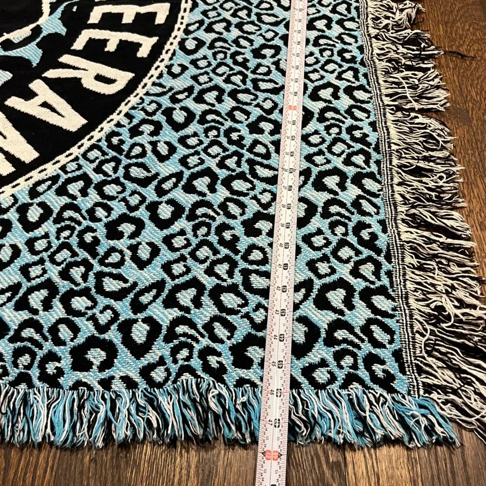 Ed Sheeran Divide World Tour Throw Blanket Blue White Leopard Print 4'x5'